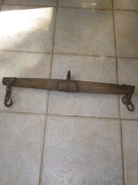 Vintage Antique Wooden & Wrought Iron Farm Yoke Harness Rustic Home Decor